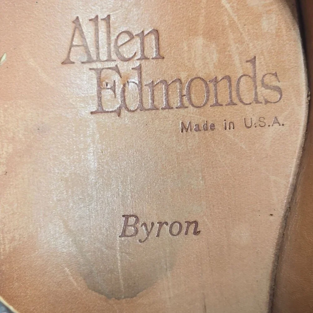 Vintage Allen Edmonds Mens 8A Brown Suede Leather Dress Shoes Captoe Oxfords USA - Picture 3 of 11